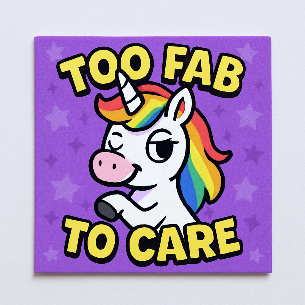 Too Fab To Care – Sassy Unicorn Magnet