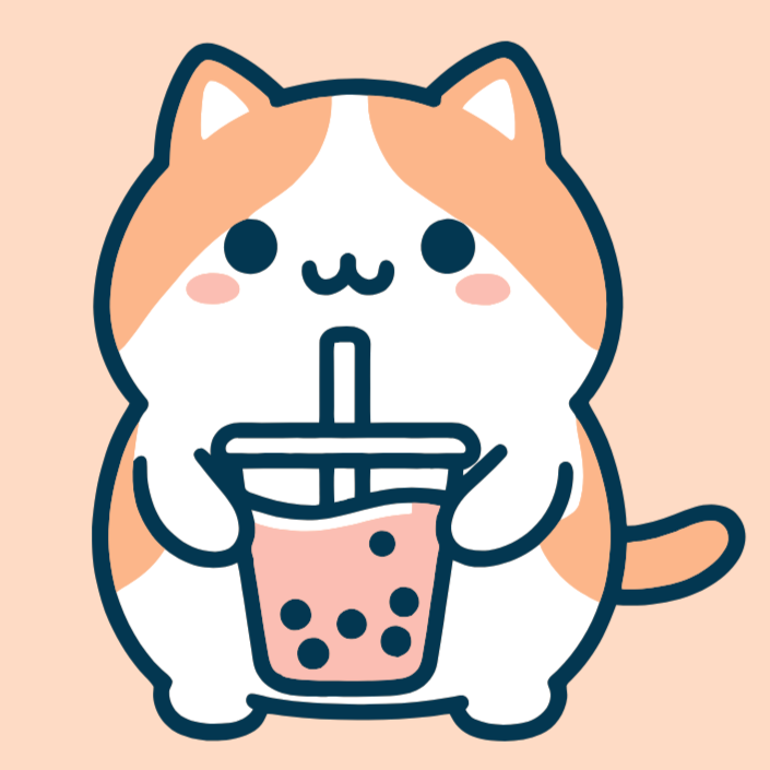 Boba Kitty Kawaii Magnet