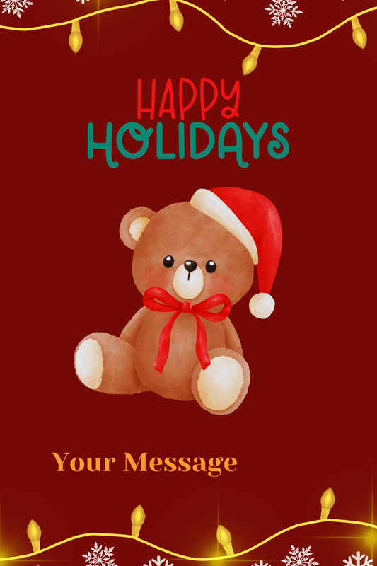 4x6 Magnetic “Happy Holidays” Card — Customizable Message