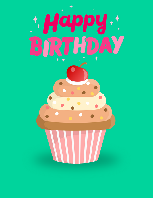 Custom Cupcake Birthday Card