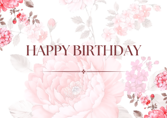 Custom Pink Floral Birthday Card