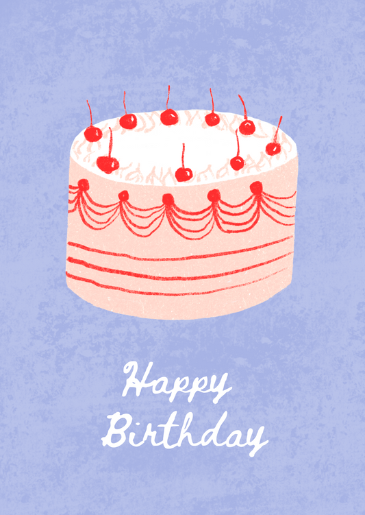 Custom Pink and Blue Birthday Card